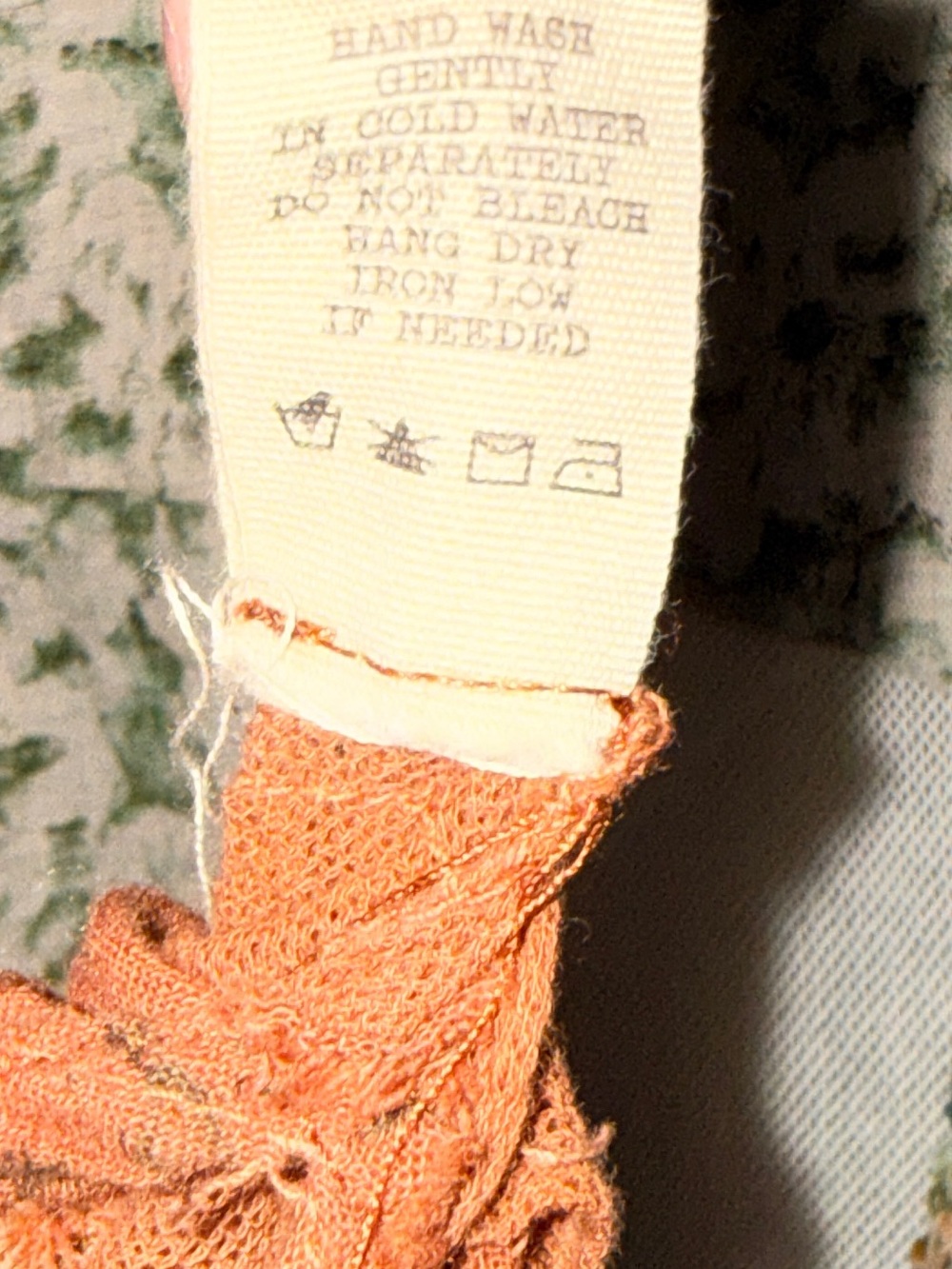 gimmicks by BKE Cream, Green and Rust Mixed-Print Scoop Neck Top-S-GC - Picture 15 of 15